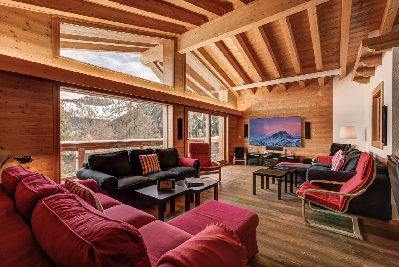 Chalet Flocon De Neige - Jacuzzi - Sauna La Tzoumaz Esterno foto